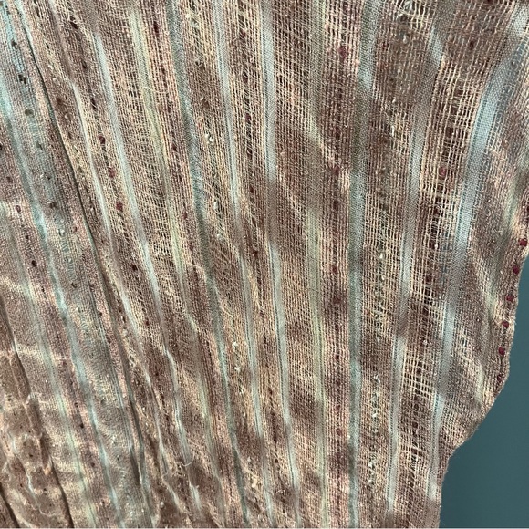 Free People Bronze Tie Dye Shimmer Crochet Kimono Maxi Kaftan Duster Coverup - Picture 4 of 16